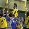 Joueurs de hand pendant un tir