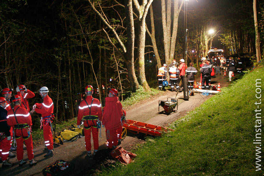 Exercice nocturne de pompiers