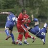 joueurs de foot en action