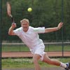 Joueur tennis dans un match